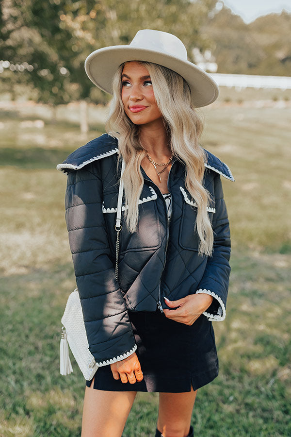 Uptown Girl Quilted Jacket in Black Image - 5