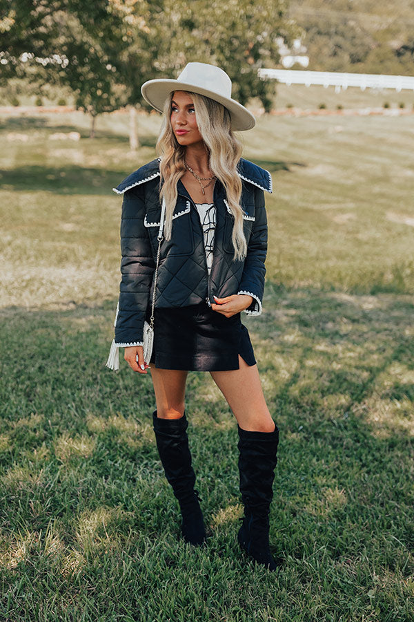 Uptown Girl Quilted Jacket in Black Image - 1