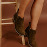The Khloe Faux Suede Bootie in Brown Image - 1