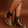 The Cabin Fever Faux Leather Bootie in Chestnut Image - 1