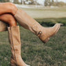 Hay There Faux Leather Knee High Boot in Camel Image - 1