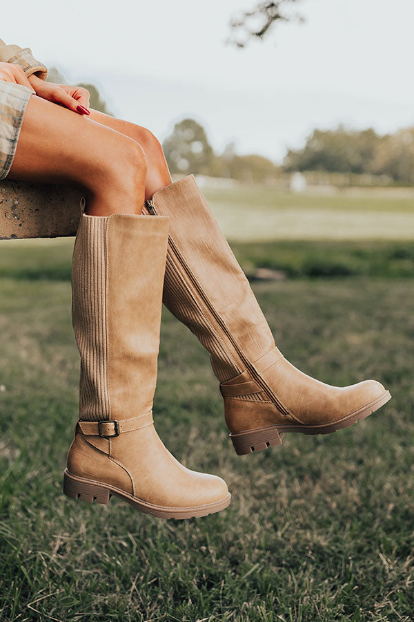 Hay There Faux Leather Knee High Boot in Camel Image - 2