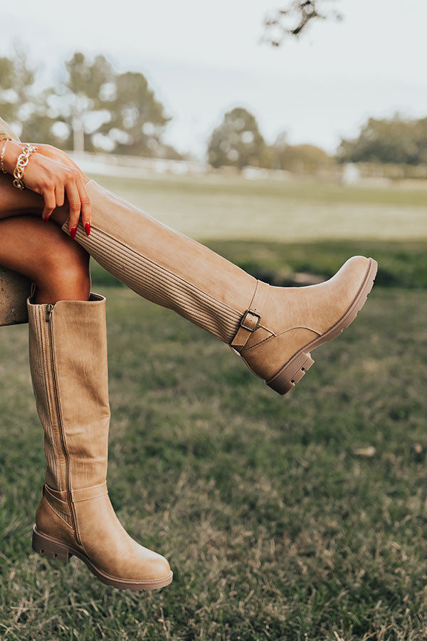Hay There Faux Leather Knee High Boot in Camel Image - 3