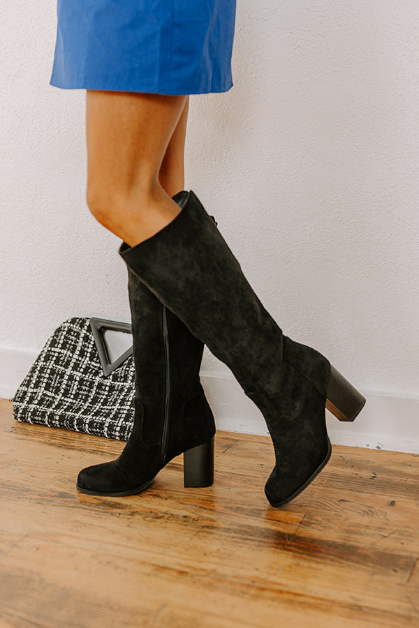The Hot Date Faux Suede Knee High Boot Image - 1