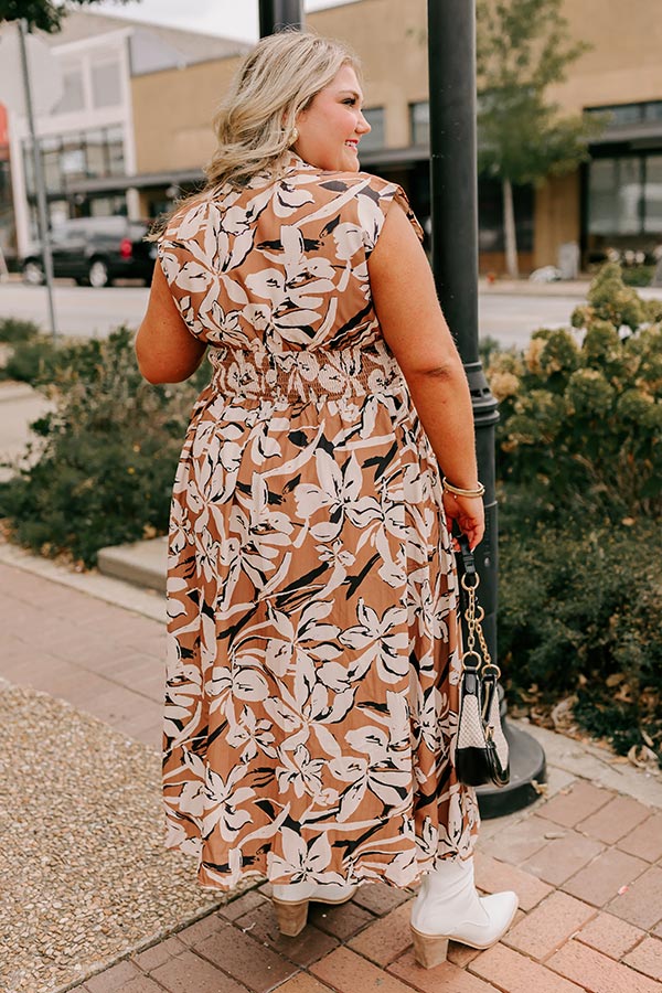 Winery Welcome Floral Midi in Camel Curves Image - 3