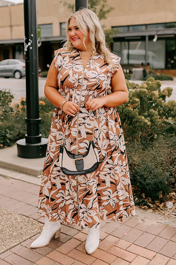 Winery Welcome Floral Midi in Camel Curves Image - 4