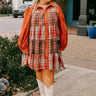Fall Vibes Plaid Mini Dress Curves Image - 1