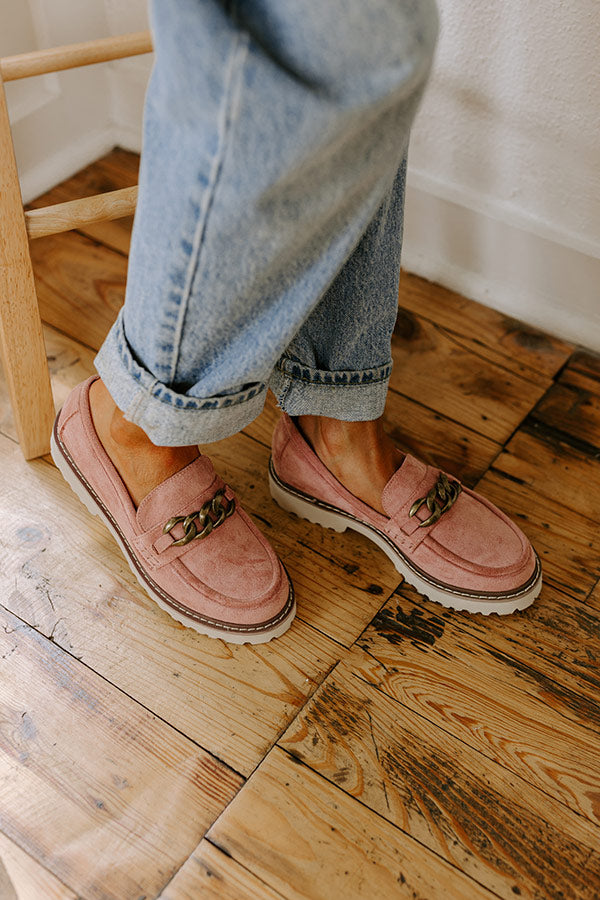 The Literally Faux Suede Loafer in Blush Image - 4