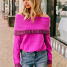 Chic Moment Off Shoulder Knit Sweater in Violet Image - 1