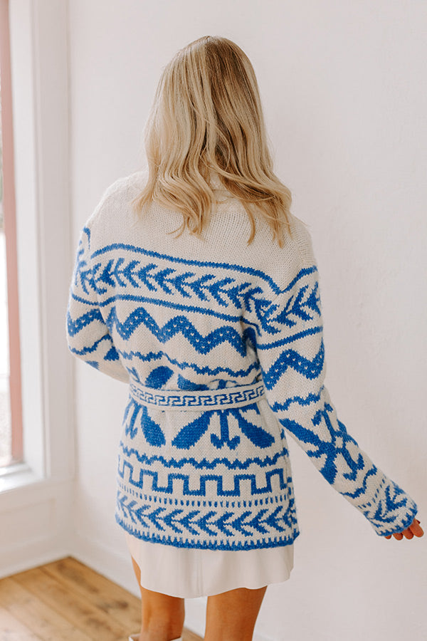 Cabin Cozy Knit Cardigan in Blue Image - 4