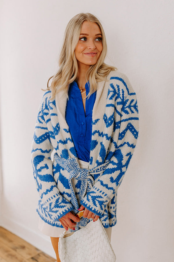 Cabin Cozy Knit Cardigan in Blue Image - 5