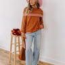 Chic Moment Off Shoulder Knit Sweater in Cinnamon Image - 1