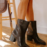 The Juniper Faux Leather Boot in Dark Chestnut Image - 1