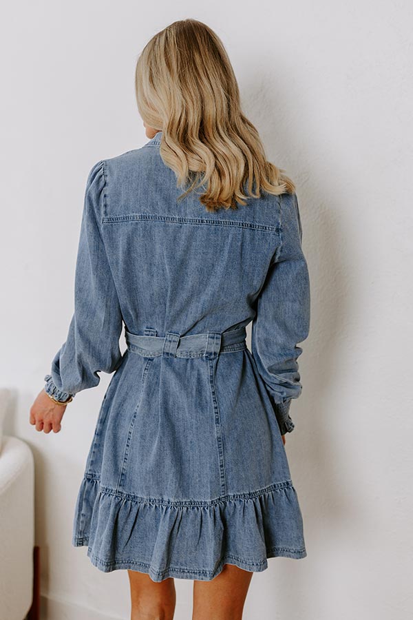 Cappuccino Please Denim Mini Dress Image - 5