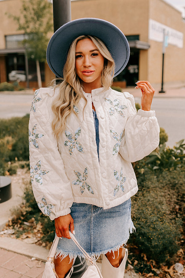 Statement Maker Quilted Jacket in Ivory Image - 3