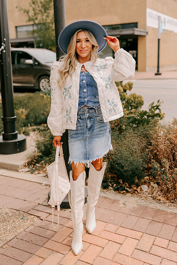 Statement Maker Quilted Jacket in Ivory Image - 4