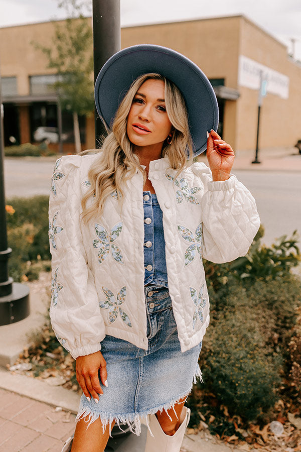 Statement Maker Quilted Jacket in Ivory Image - 1