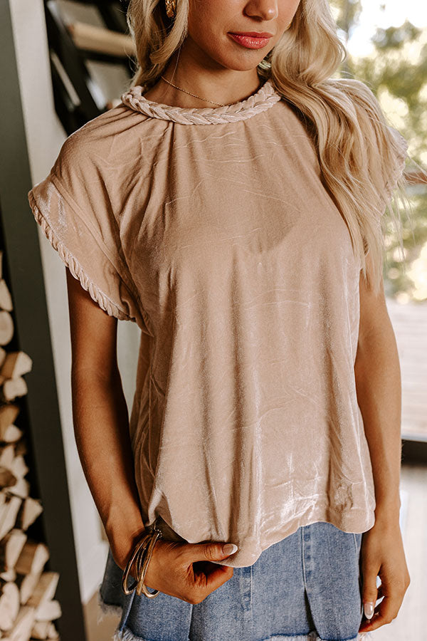 Feeling Glam Velvet Shift Top in Champagne Image - 3