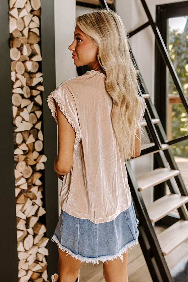 Feeling Glam Velvet Shift Top in Champagne Image - 4