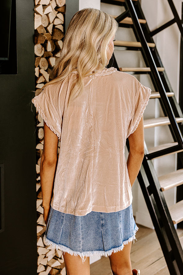 Feeling Glam Velvet Shift Top in Champagne Image - 5