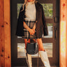 The Hadley High Waist Plaid Skirt in Dark Taupe Image - 1