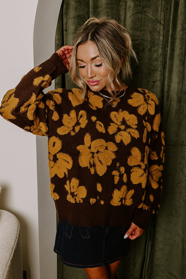 Cocoa Bomb Floral Knit Sweater Image - 2