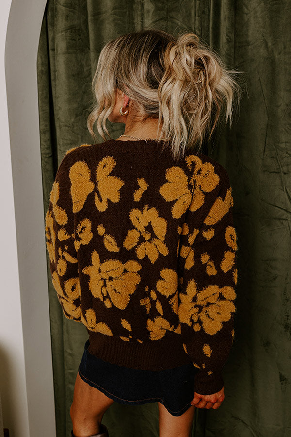 Cocoa Bomb Floral Knit Sweater Image - 3