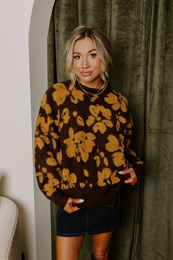 Cocoa Bomb Floral Knit Sweater Image - 4