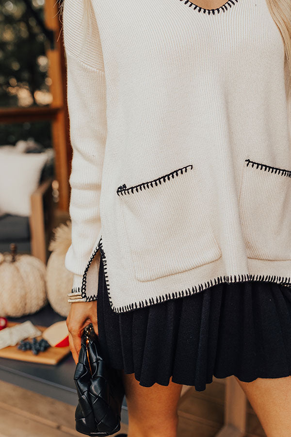 Small Town Romance Knit Sweater Top in French Vanilla Image - 4