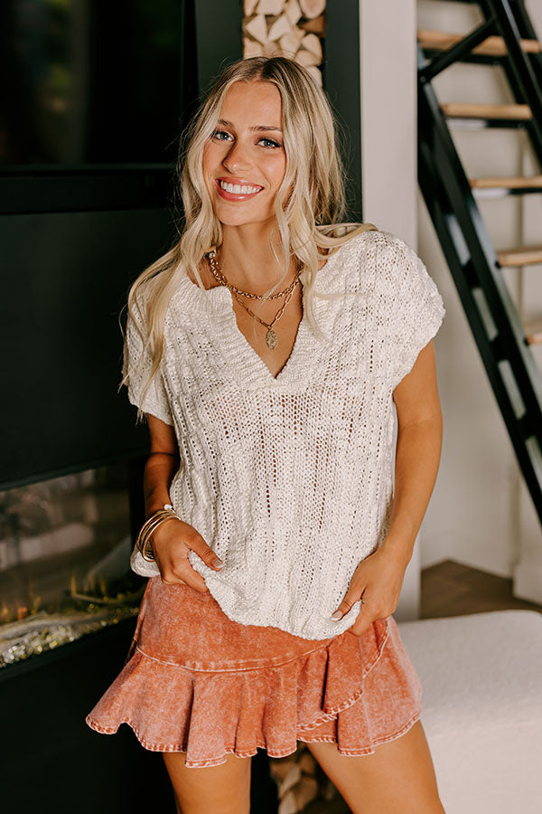 Block Party Chic Knit Top in Ivory Image - 2