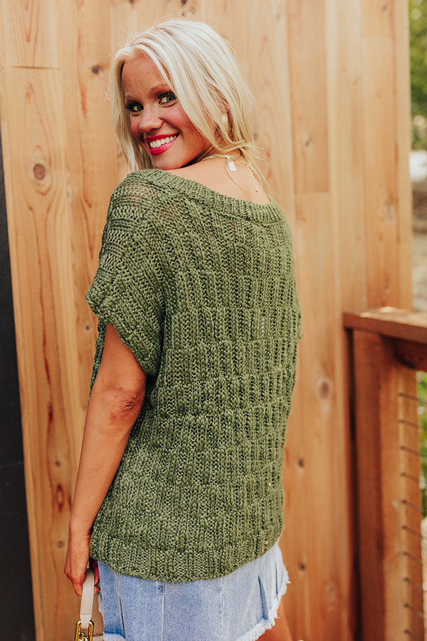 Block Party Chic Knit Top in Olive Image - 3