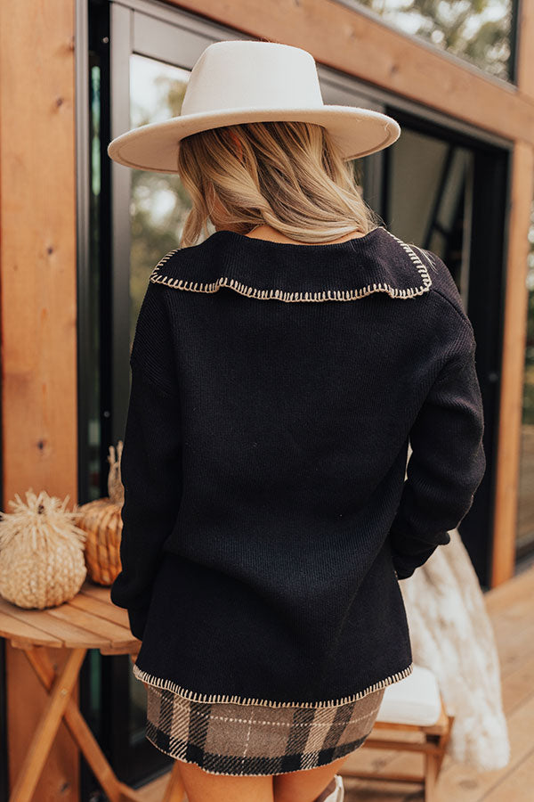 Small Town Romance Knit Sweater Top in Black Image - 2