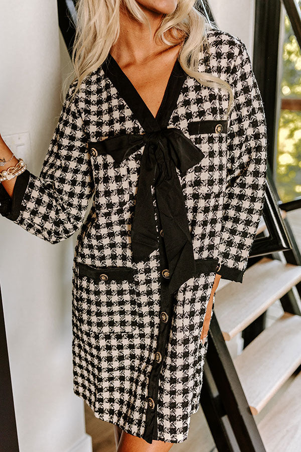 Big City Dreams Houndstooth Mini Dress in Black Image - 2