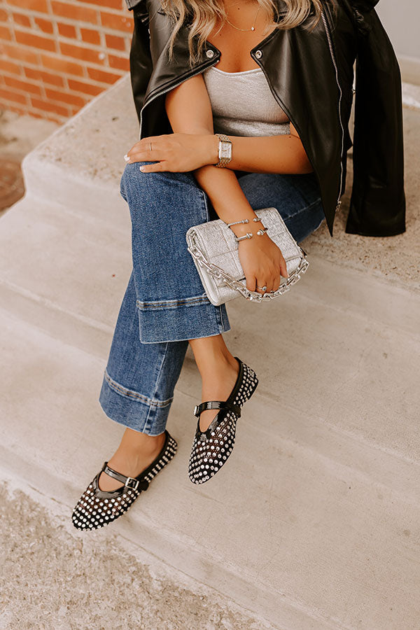 The Arianna Rhinestone Embellished Flat Image - 1