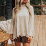 Kind Glance Eyelet Sweater in Oatmeal Image - 1