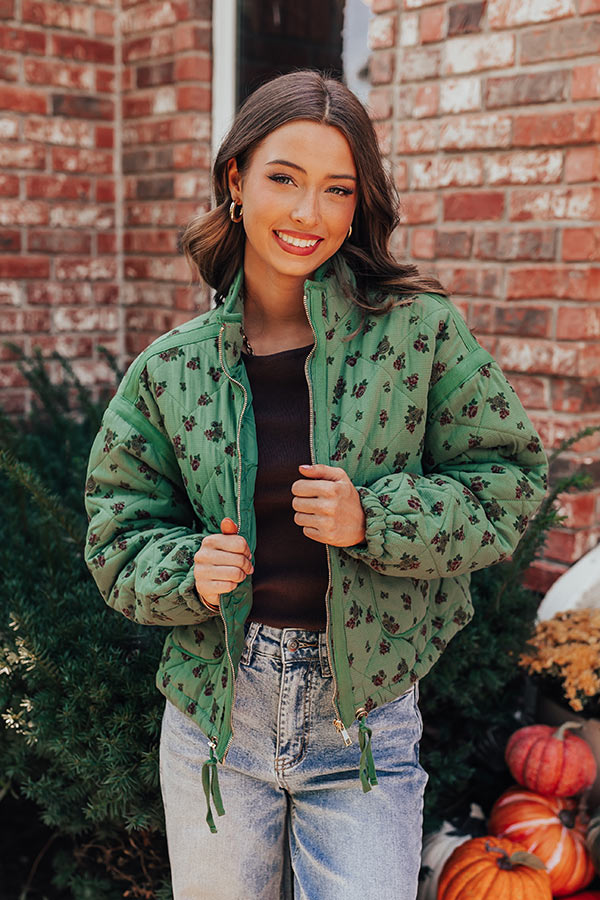 Autumn Whispers Quilted Floral Jacket Image - 1