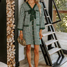 Big City Dreams Houndstooth Mini Dress in Hunter Green Image - 1