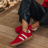 The Sutton Faux Suede Sneaker in Red Image - 1
