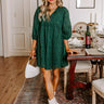 Totally Chic Eyelet Mini Dress in Hunter Green Image - 1
