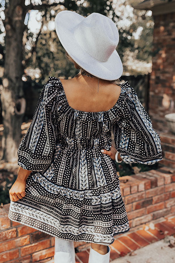 Wine Country Cutie Floral Mini Dress in Black Image - 4