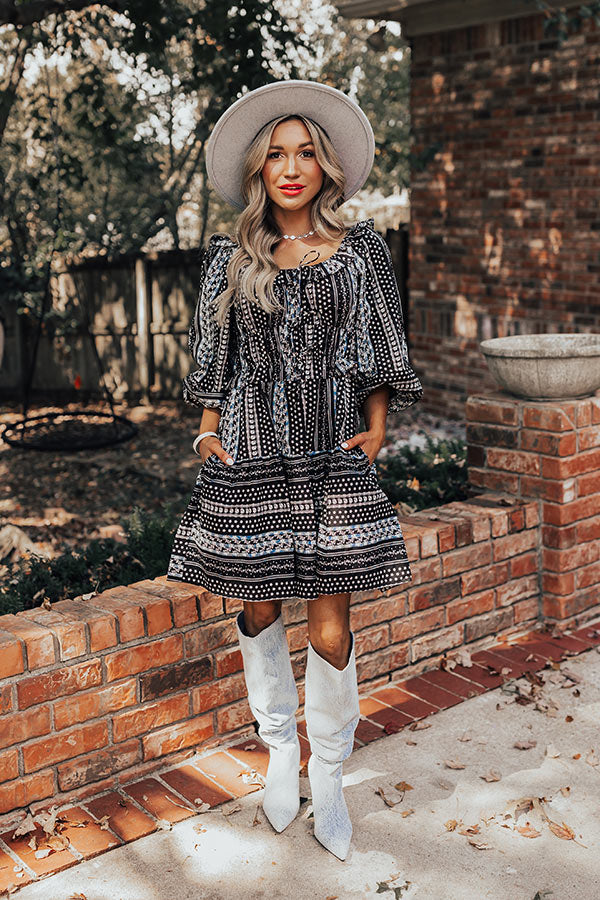 Wine Country Cutie Floral Mini Dress in Black Image - 2
