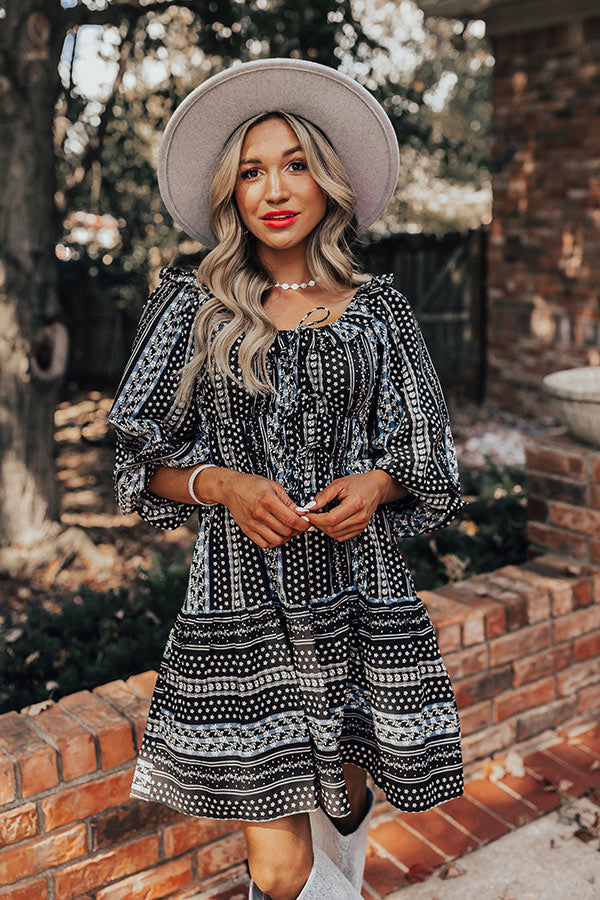 Wine Country Cutie Floral Mini Dress in Black Image - 3