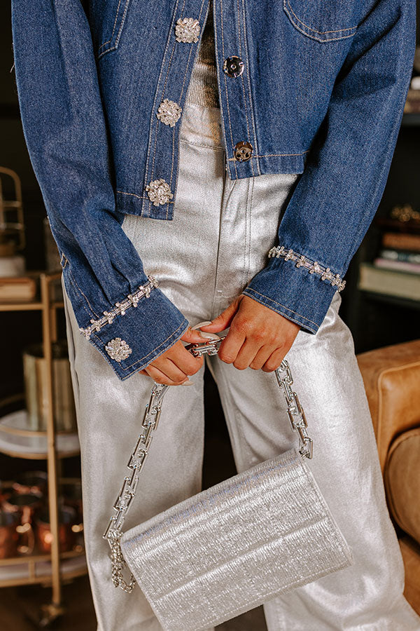 Soho Style Rhinestone Embellished Denim Jacket Image - 4