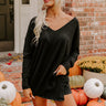 Fall Latte Shift Sweater in Black Image - 1