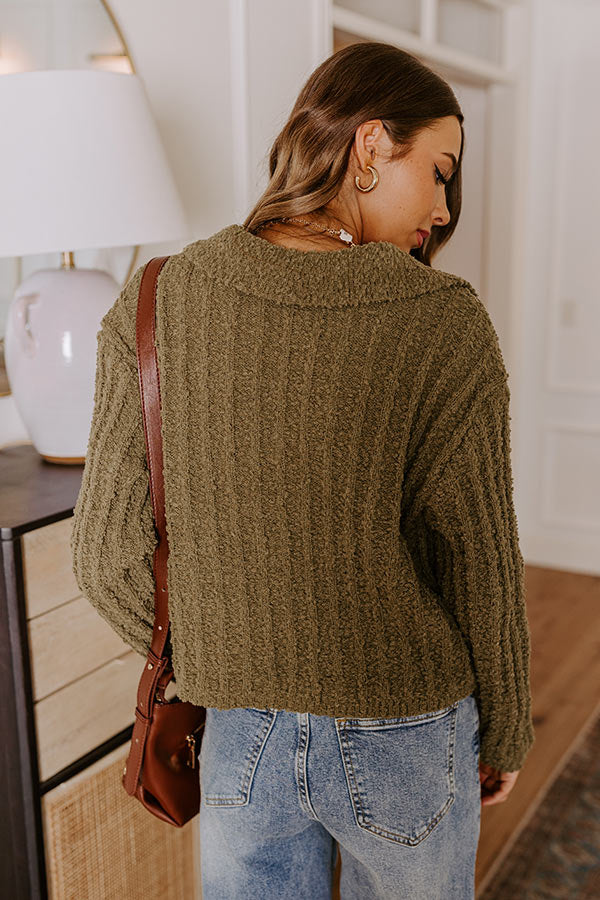 Harvest Hues Knit Sweater Top in Sage Image - 3