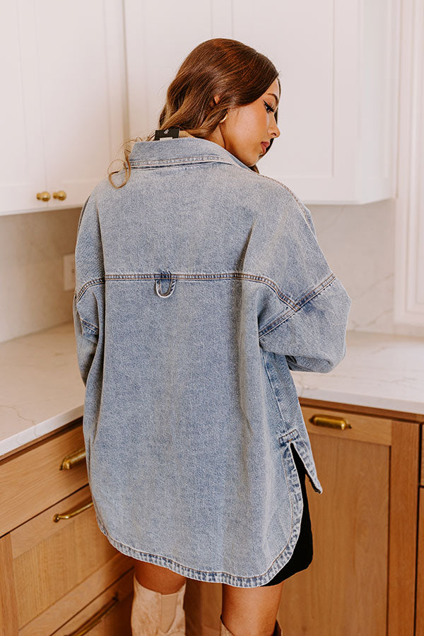 Stylish Staple Denim Jacket Image - 4