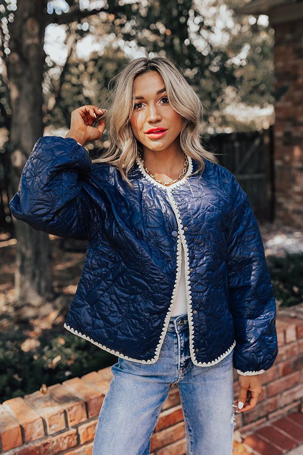 Fall Festival Quilted Jacket in Navy Image - 2