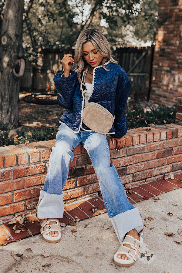 Fall Festival Quilted Jacket in Navy Image - 5