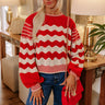 Hot Cocoa Crushing Pointelle Knit Sweater in Red Image - 1