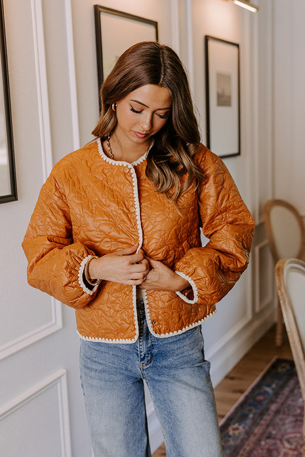 Fall Festival Quilted Jacket in Pumpkin Image - 1
